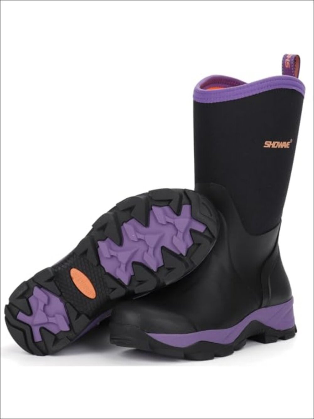 Showave Women's Waterproof Mid-Calf Rubber Rain Boots